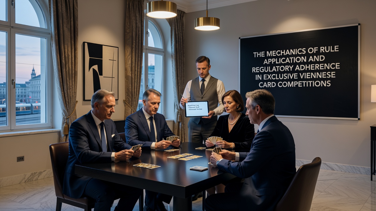 Regulatory documentation and compliance monitoring setup used during Viennese card competitions